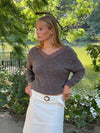 Stina knit with lace details - Brown
