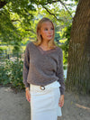Stina knit with lace details - Brown