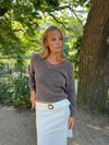 Stina knit with lace details - Brown