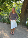 Stina knit with lace details - Brown