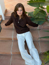Evelisse knit with buttons - Brown