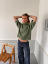 Dubleo knit sweater with short sleeves – Green