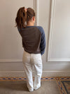 Oliva knit sweater - Blue/brown