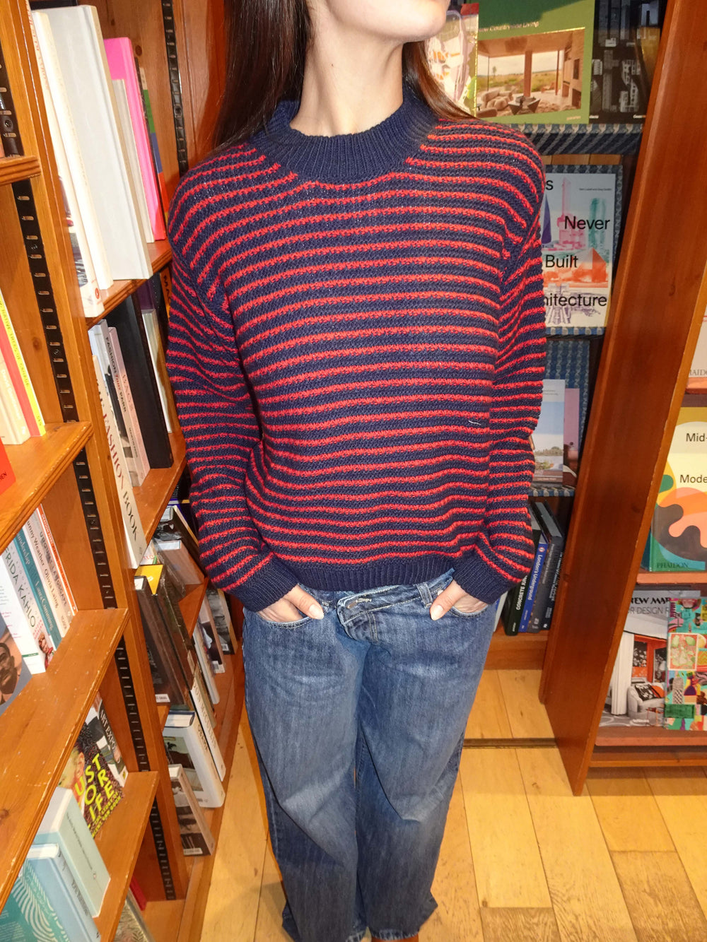 Dalina striped knit - Navy/red