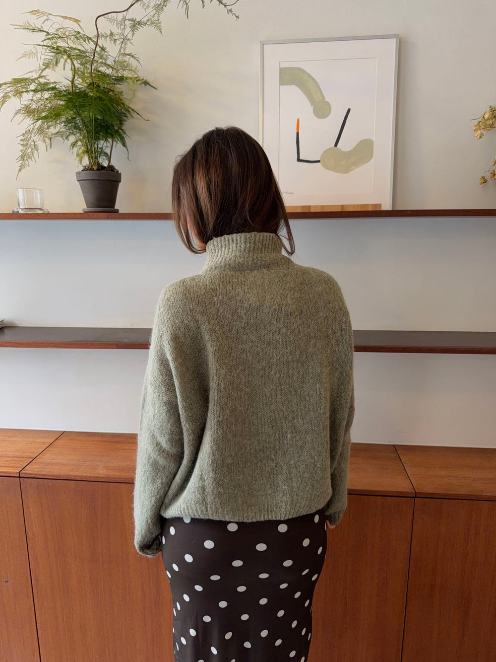 Kami zip up knit sweater – Green