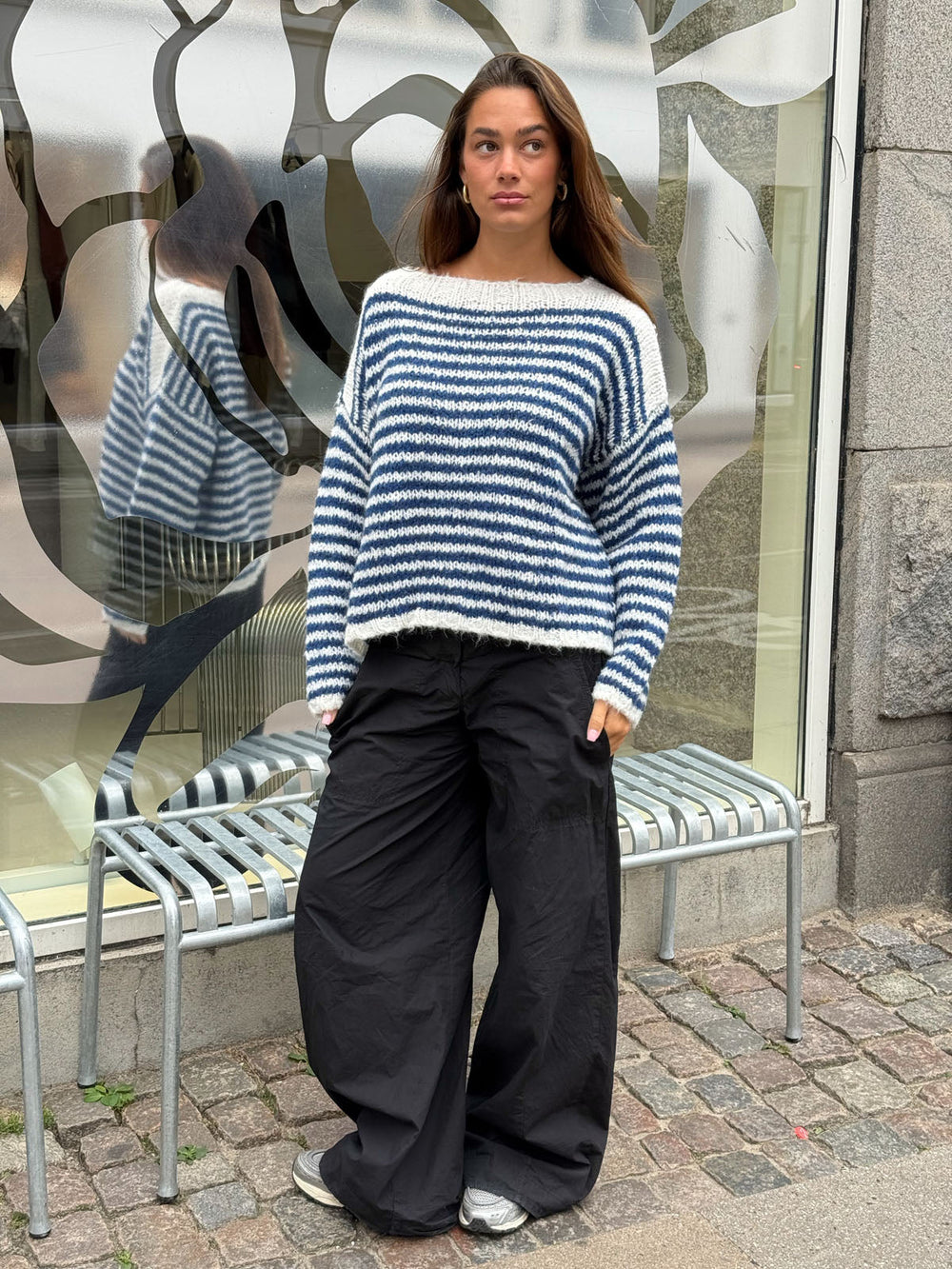 Odetta striped sweater - White/navy