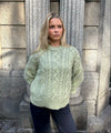 Raffaella knit sweater with balloon sleeves - Sage green