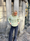 Raffaella knit sweater with balloon sleeves - Sage green