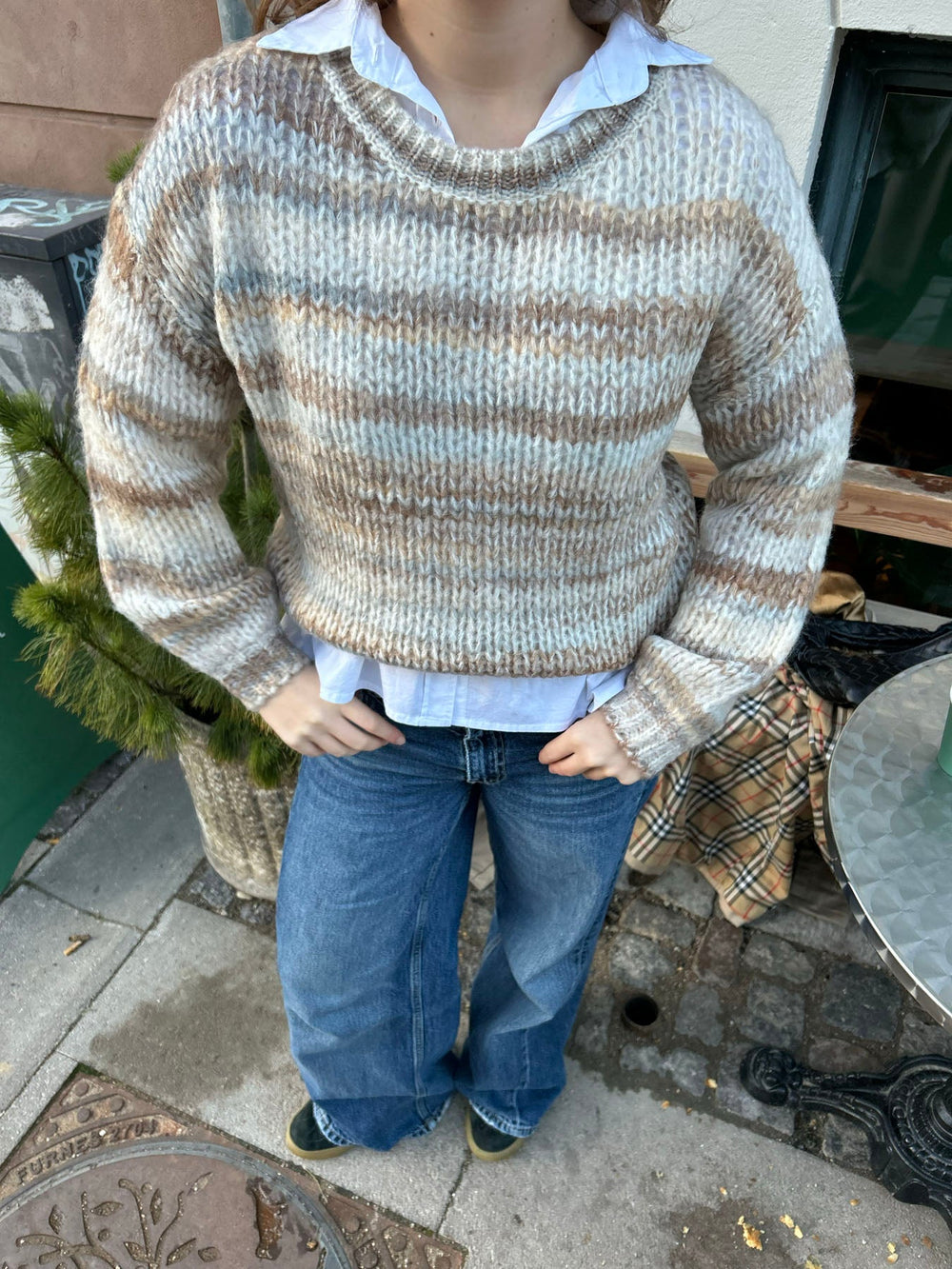 Annabelle striped knit - Beige