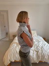 Nivena strikvest with turtleneck - Light grey