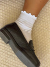 Socks with scalloped edge - White