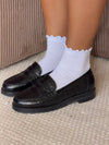 Socks with scalloped edge - White