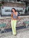 Nula suit pants with tie belt – Yellow