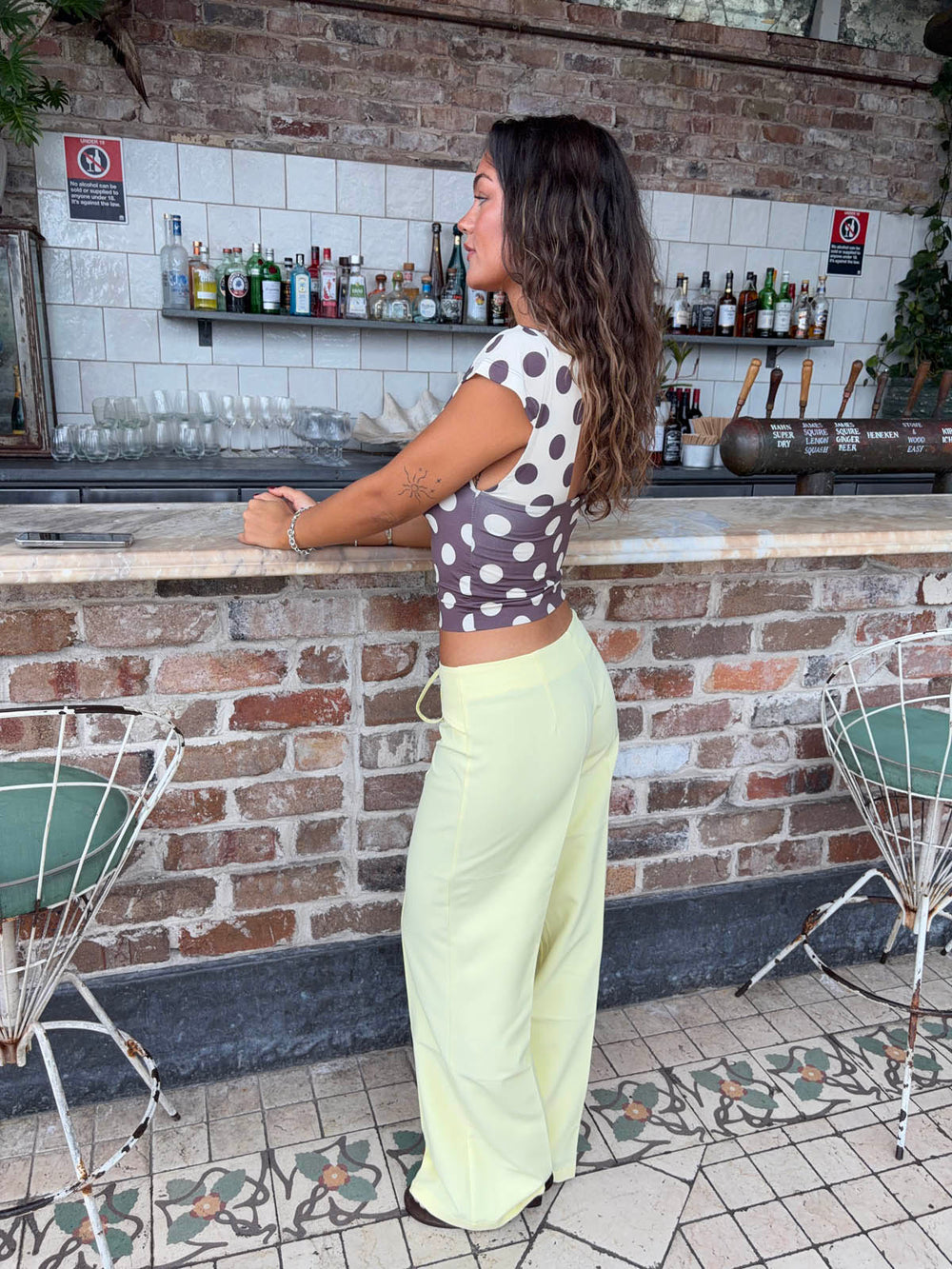 Nula suit pants with tie belt – Yellow