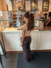 Vinna suit pants with metal ring - Brown