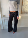 Vinna suit trousers with metal ring – Black