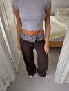 Calsia suit pants with polka dotted trim – Brown/blue