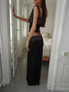 Calsia suit pants with polka dotted trim - Black