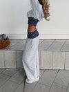May sweatpants with polka dots - Grey/navy/white