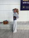 May sweatpants with polka dots - Grey/navy/white