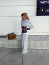 May sweatpants with polka dots - Grey/navy/white