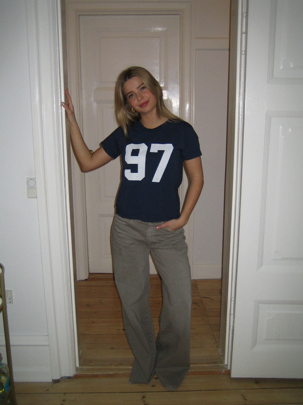 Lilana navy t-shirt w. 97 - Navy/white