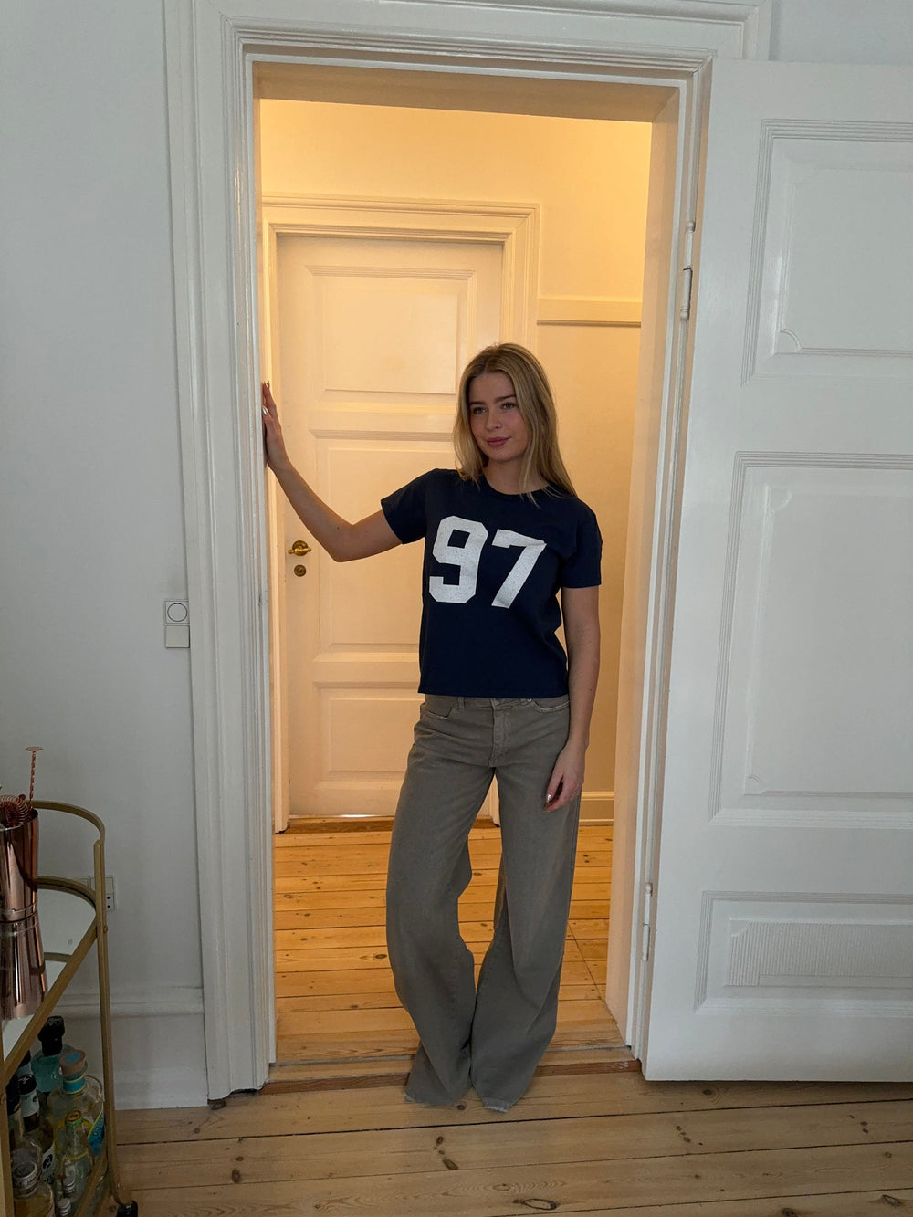 Lilana navy t-shirt w. 97 - Navy/white
