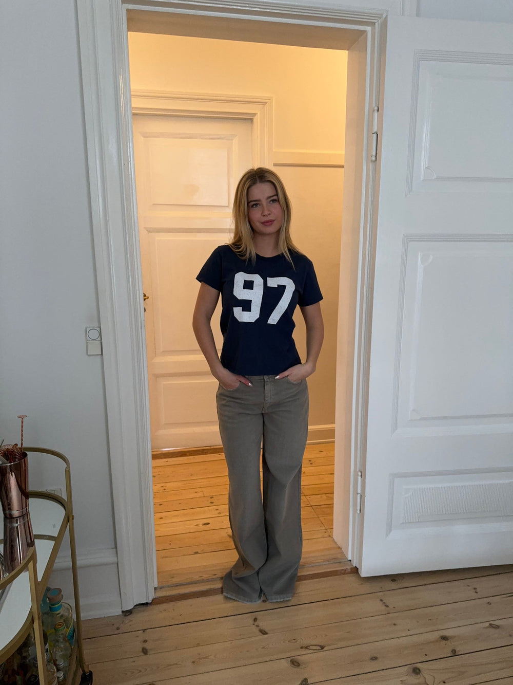 Lilana navy t-shirt w. 97 - Navy/white