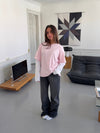 Amalie t-shirt with sleeves - Pink/white
