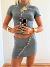 Scandivv t-shirts with asymmetrical buttons - Grey