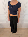 Lilian T-shirt with Buttons - Navy