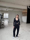 Freja satin blouse - Navy
