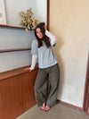 Tulsa t-shirt with lace sleeves - Grey/white