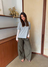 Tulsa t-shirt with lace sleeves - Grey/white