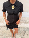 Scandivv fitted blazer shirt - Black