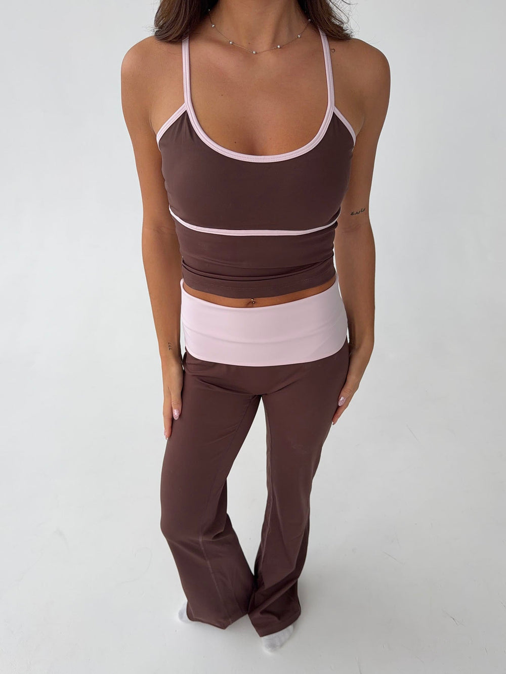 Essential tank top - Espresso/candyfloss