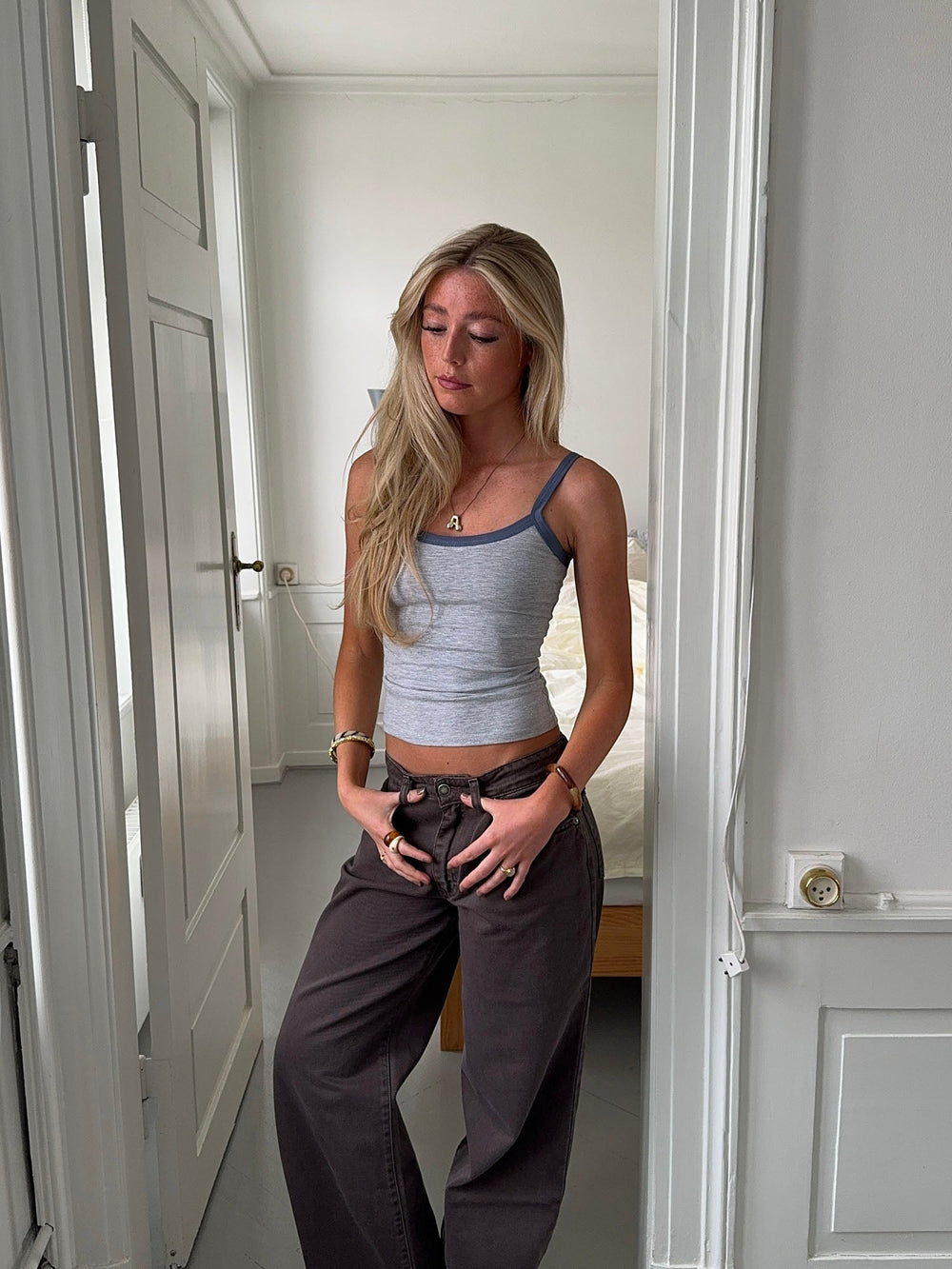 Wren tank top - Grey/blue