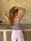 Wren tank top with stripes - White/navy/