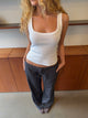 Beate ribbed tanktop - White