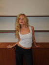 Beate ribbed tanktop - Light grey