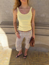Julea ribbed tank top - Butter yellow