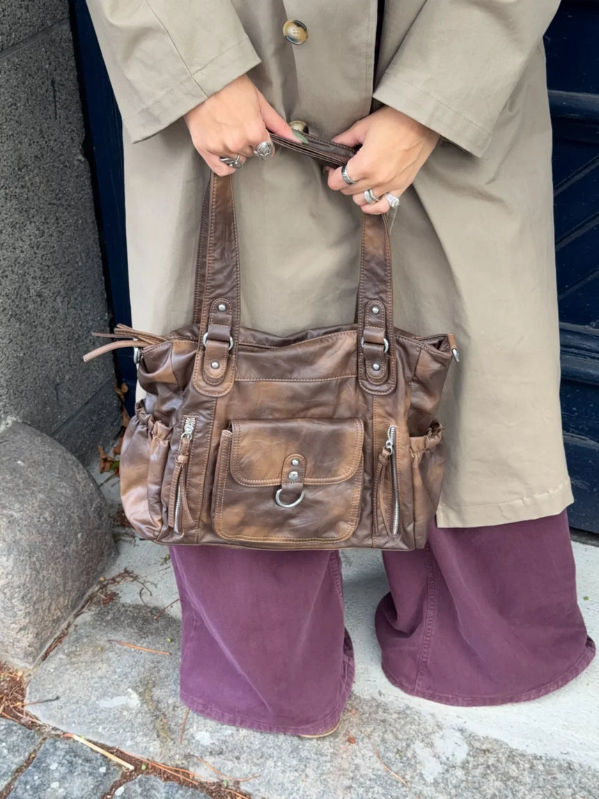 Nevana shoulder bag - Dark brown