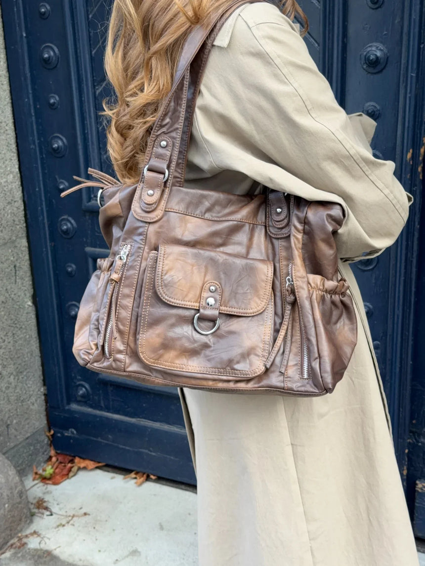Nevana shoulder bag - Dark brown