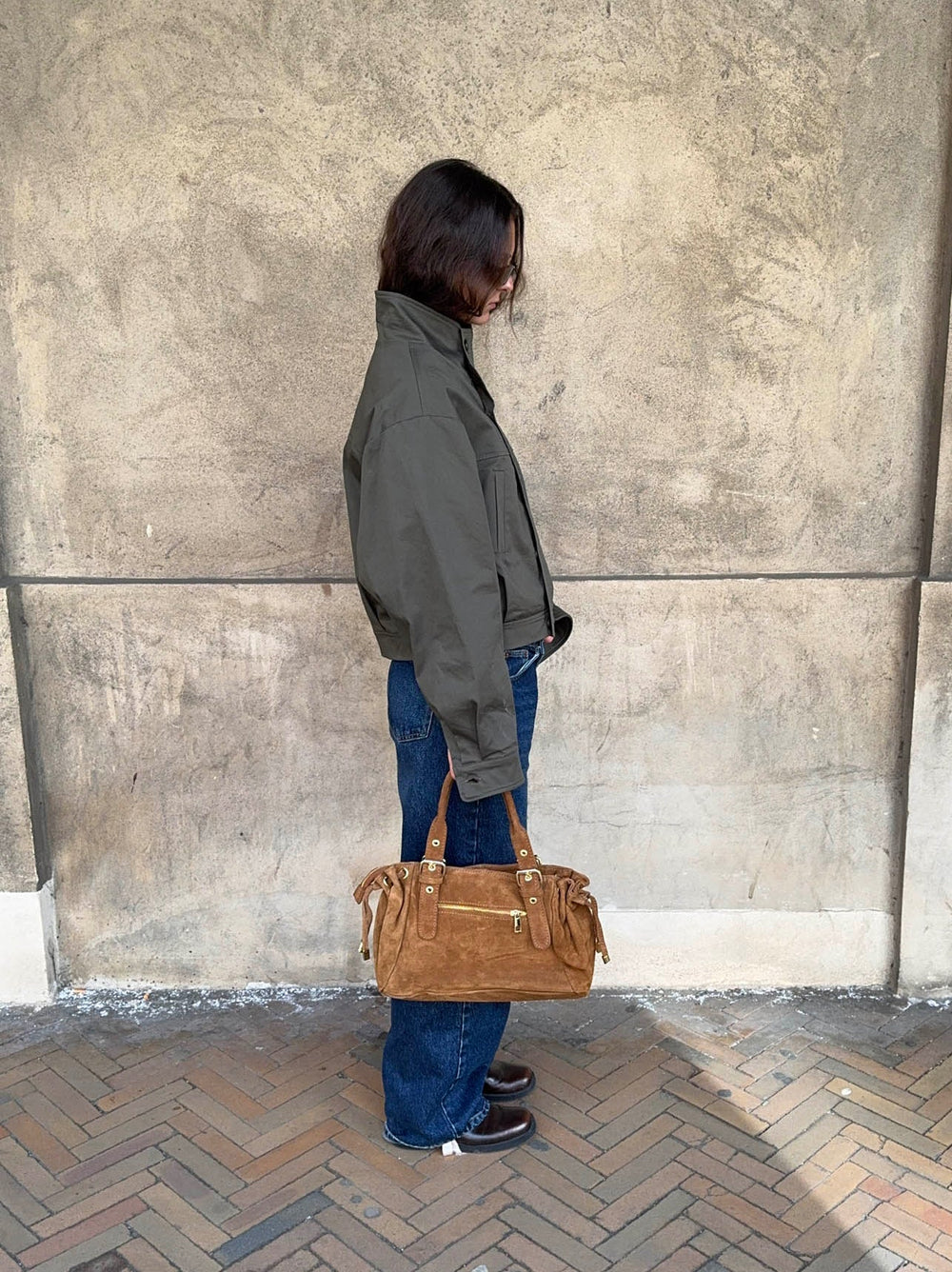 Mura bag in suede leather - Brown