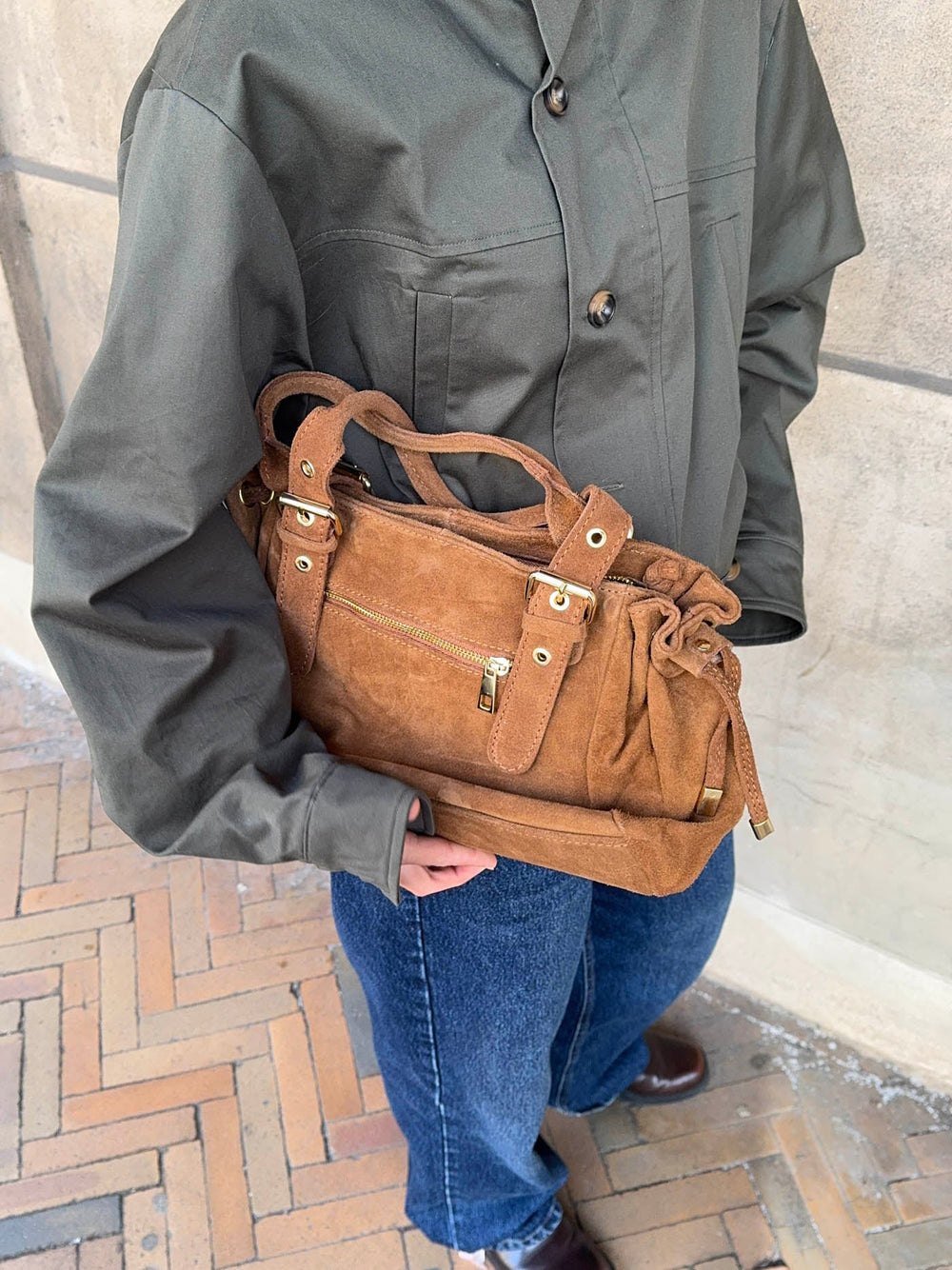 Mura bag in suede leather - Brown