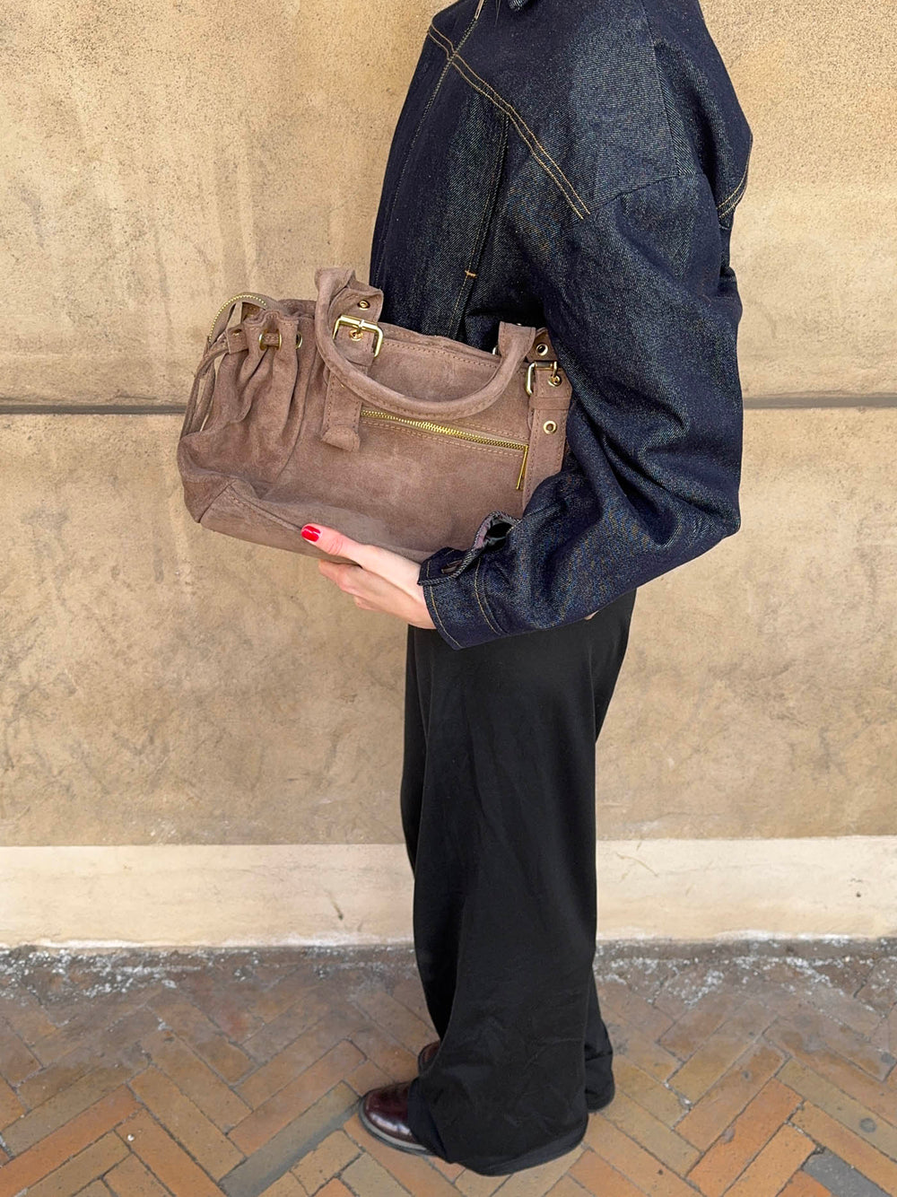 Mura bag in suede leather - Taupe