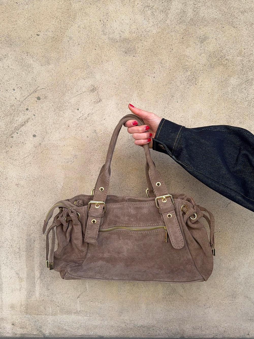 Mura bag in suede leather - Taupe