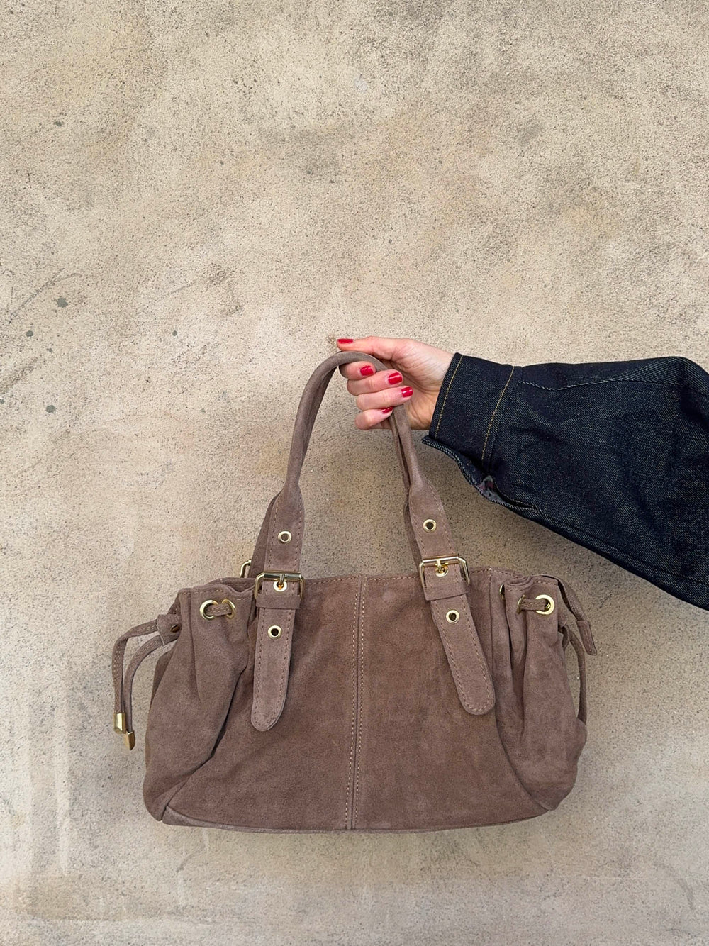 Mura bag in suede leather - Taupe