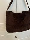 Mecca suede shoulder bag - Dark brown