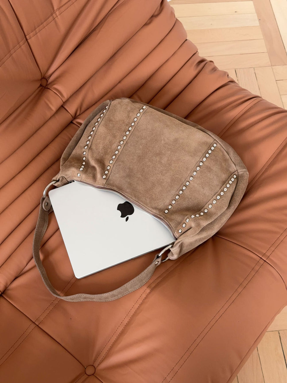 Henry bag with studs - Brown